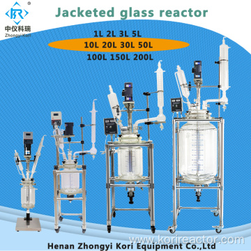 Laboratory glass reactor size